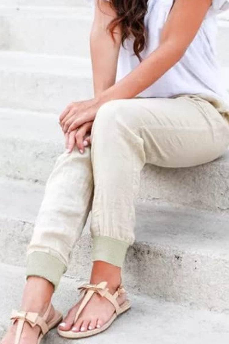 Side view of women's Sedona relaxed fit joggers, great for comfort and casual style.