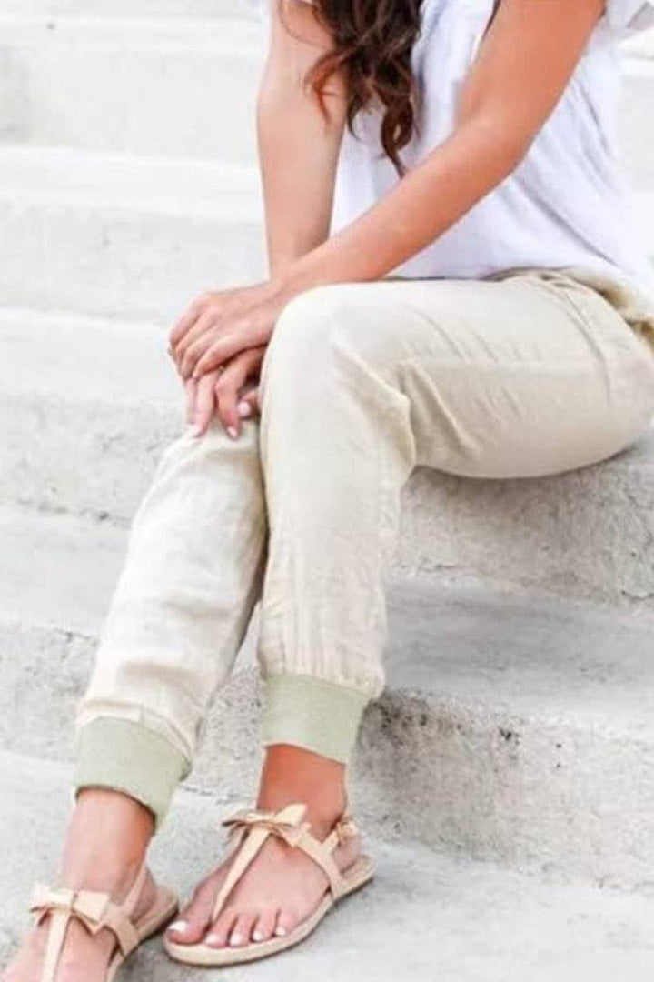 Side view of women's Sedona relaxed fit joggers, great for comfort and casual style.