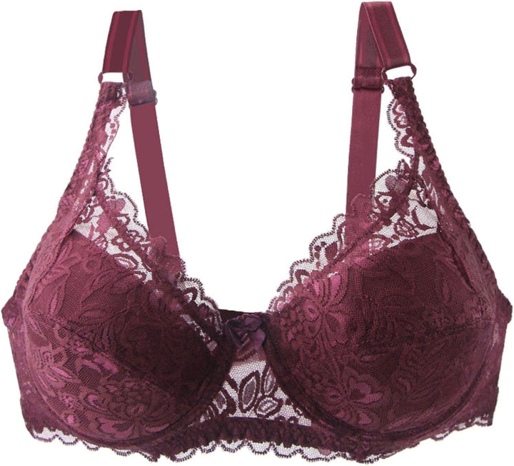 Women's sexy plus-size lace push-up bra with underwire support for full figures.
