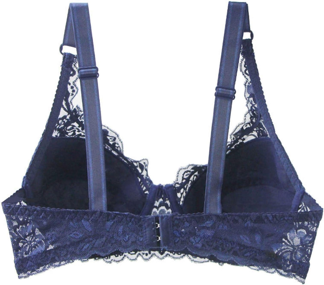 Plus-size women's underwire lace push-up bra with comfortable adjustable straps for a perfect fit.