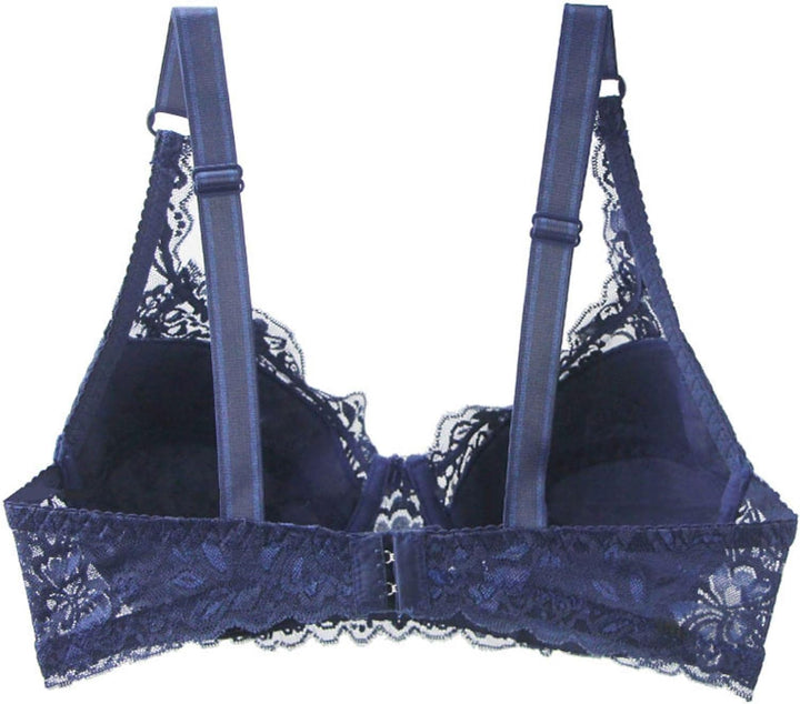 Plus-size women's underwire lace push-up bra with comfortable adjustable straps for a perfect fit.