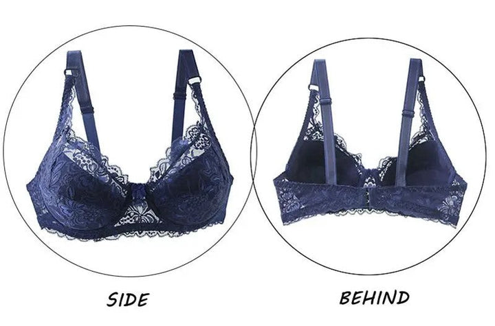 Elegant plus-size lace push-up bra for women, ideal for special occasions & daily wear.