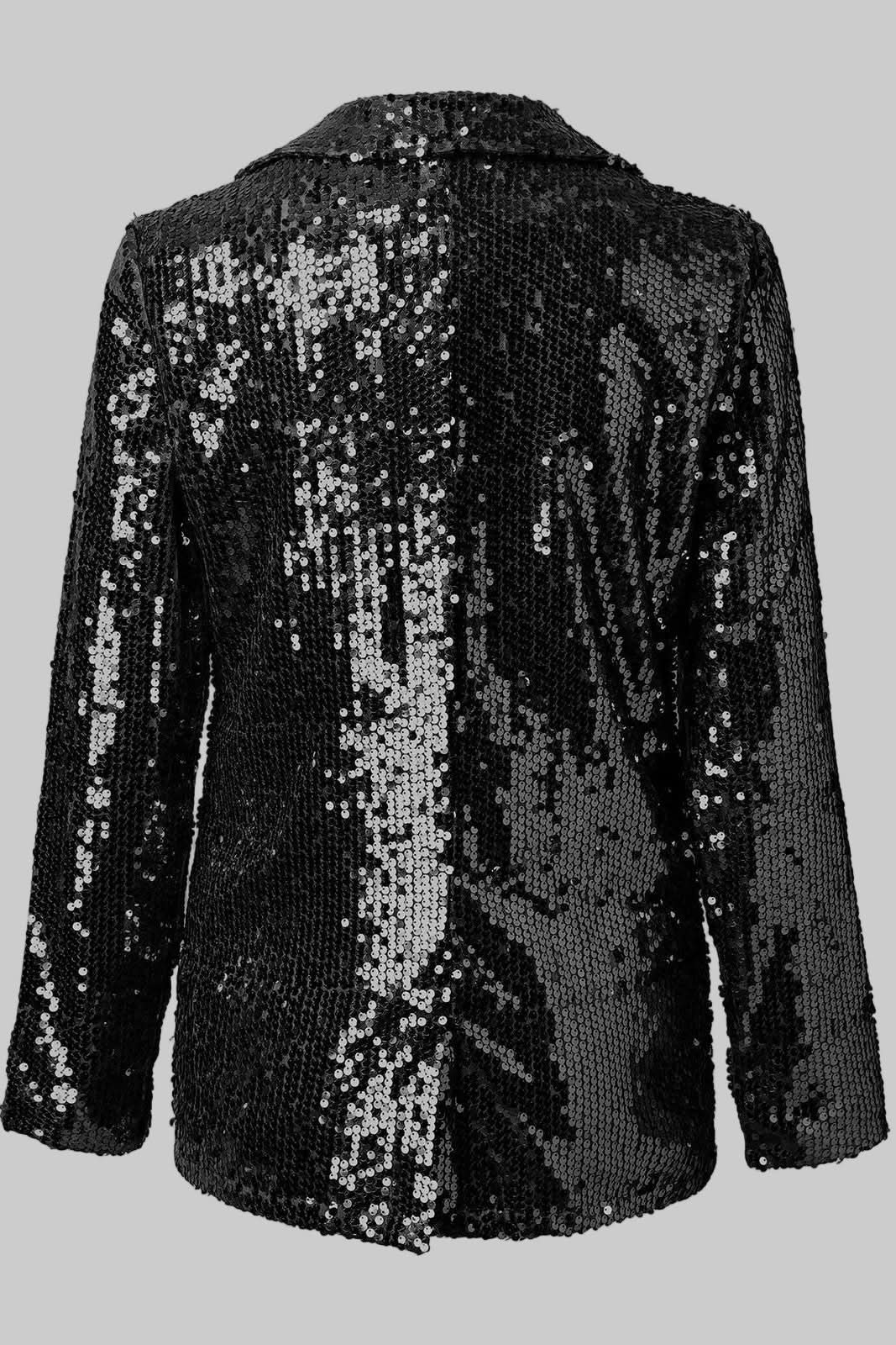 Sparkling women's sequin jacket, a shimmering top for special occasions.