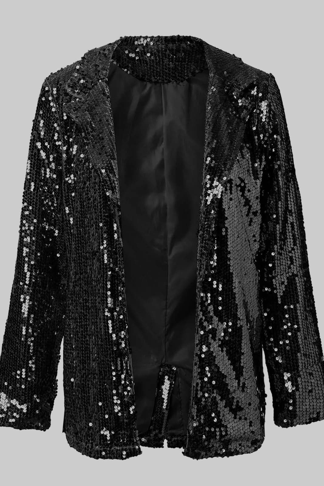 Elegant women's sequin blazer, shimmering party wear for evening jackets.