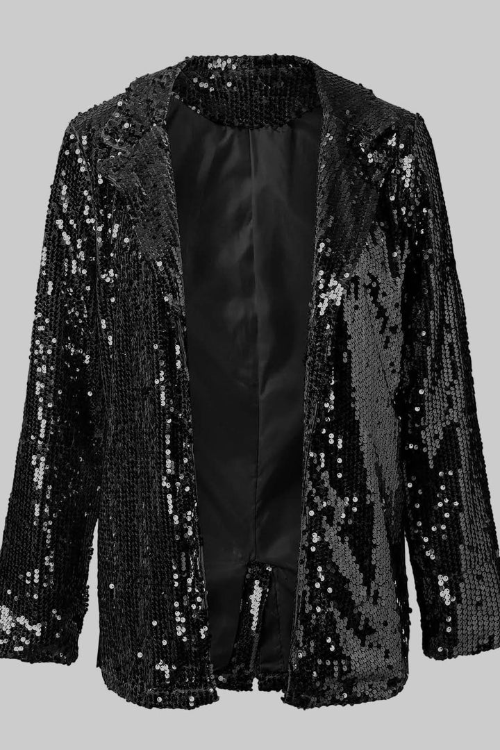 Elegant women's sequin blazer, shimmering party wear for evening jackets.