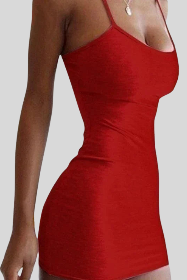Chic women's summer bodycon mini dress with spaghetti straps, great for vacation wear or beach parties.