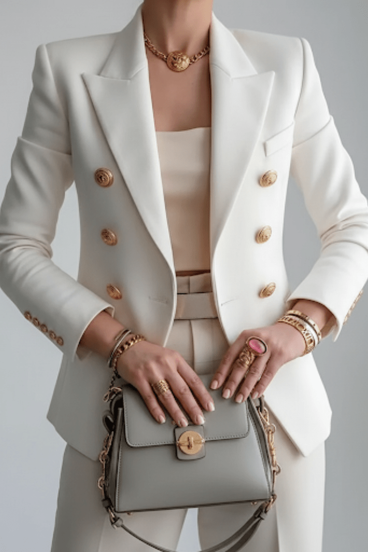 Women's sleek tailored blazer. Ideal for professional office wear, business attire & elegant workwear.