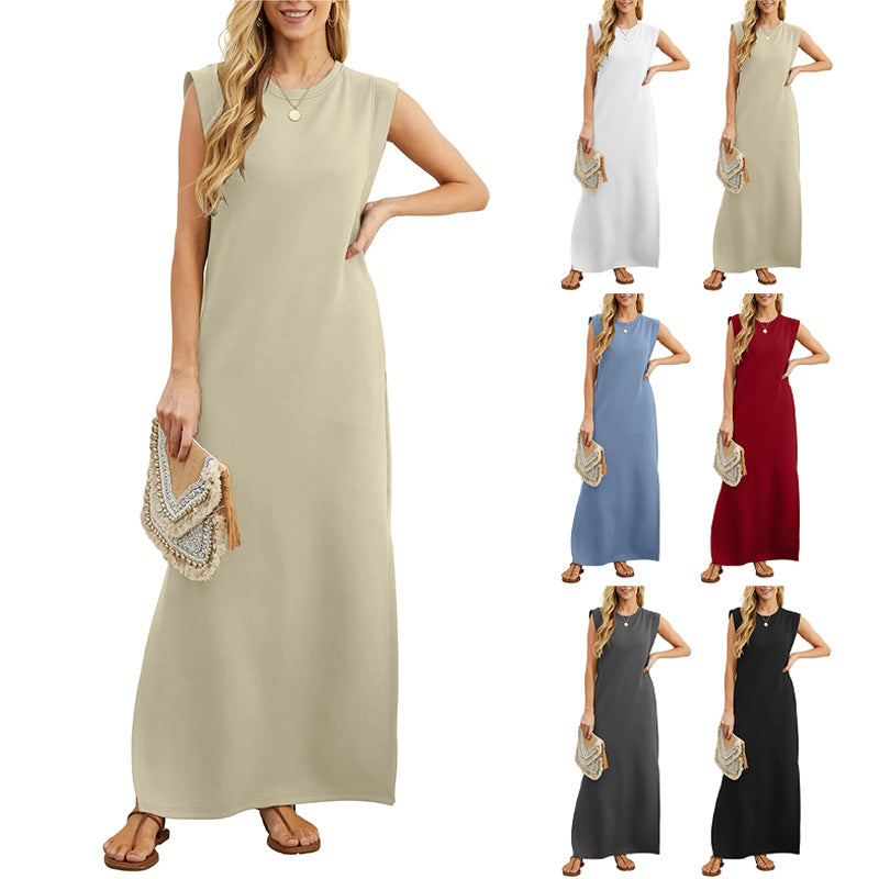 Sleeveless casual maxi dress for women's everyday style. Comfortable, versatile, and effortless.