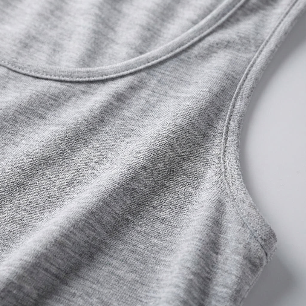 Versatile women's round neck sleeveless top, solid color, ideal for gym workouts or casual activewear.