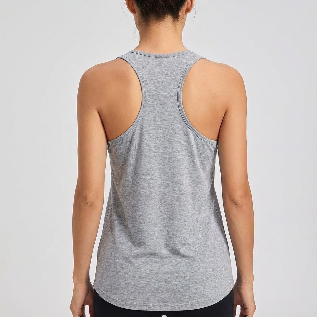 Performance women's sleeveless activewear top, easy care, excellent for intense training & fitness.