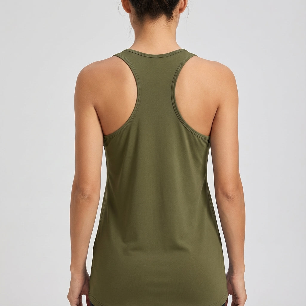Elastic women's sleeveless sports top, breathable & comfortable, suitable for all types of athletic activity.