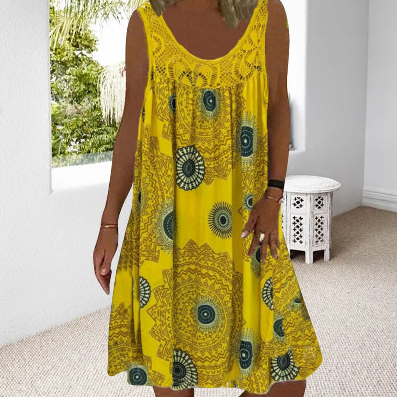 Sleeveless women's summer dress, offering comfortable, relaxed fit for warm weather days.
