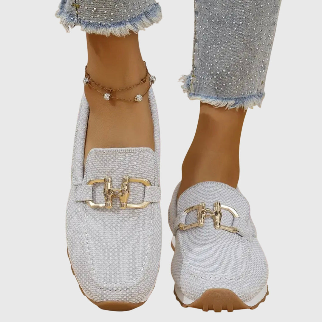 Women's stylish orthopedic slip-on loafers, featuring cushioned insoles for ultimate comfort & foot support.