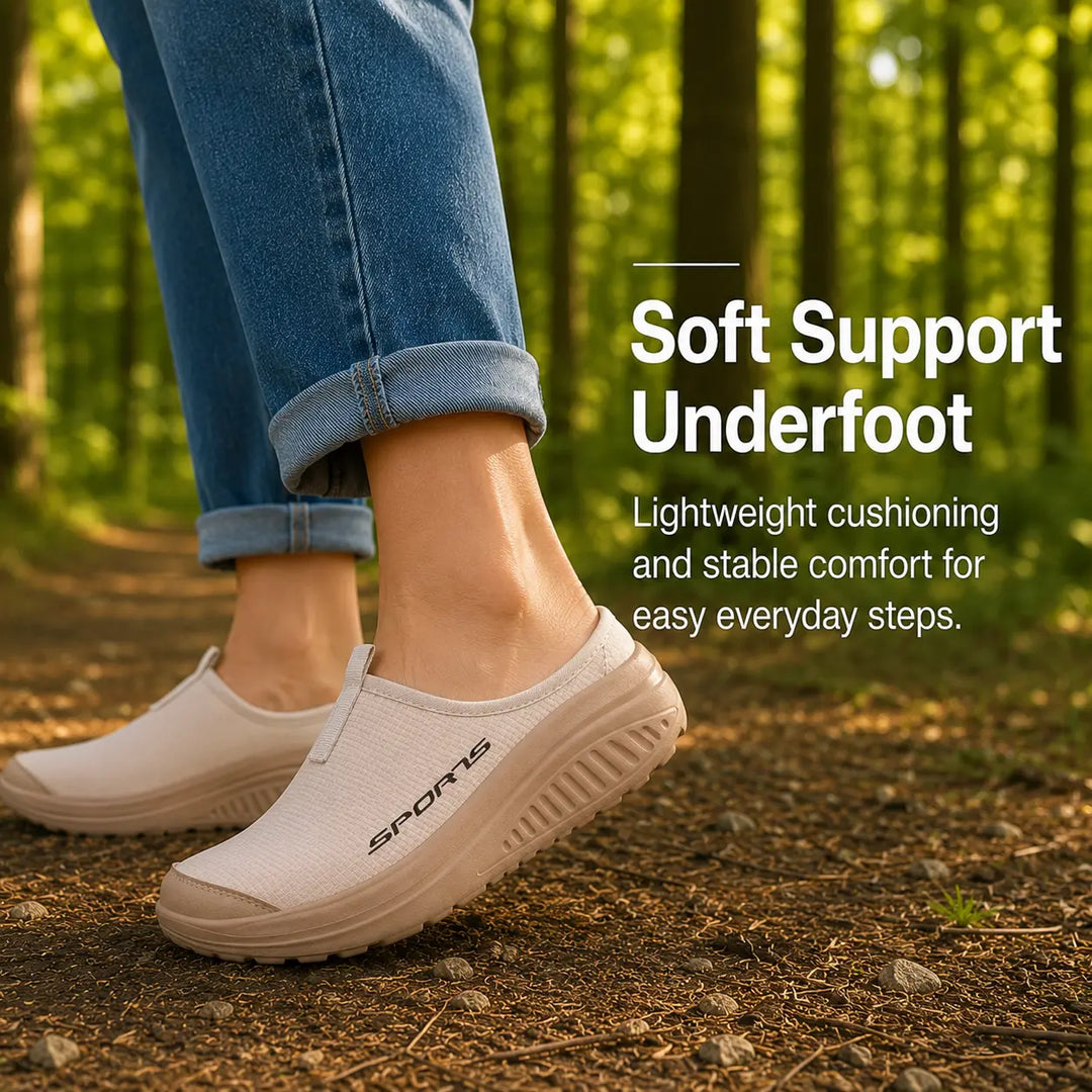 Comfortable women's slip-on slippers, featuring orthopedic support & soft cushioning for indoor everyday wear.