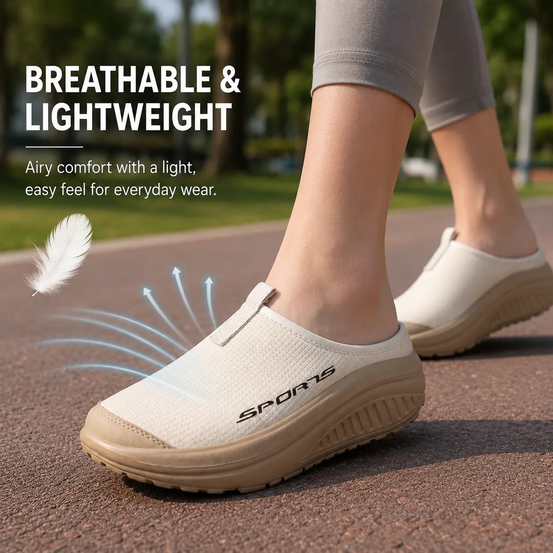 Easy slip-on women's comfort slippers, offering orthopedic arch support & plush cushioning for home use.