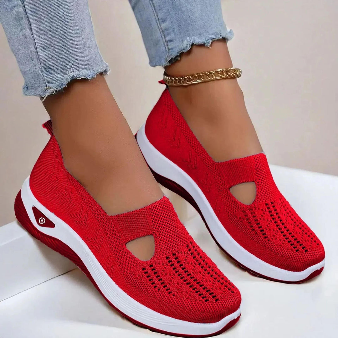 Everyday women's slip-on fashion sneakers with arch support, cushioning for breathable summer comfort.