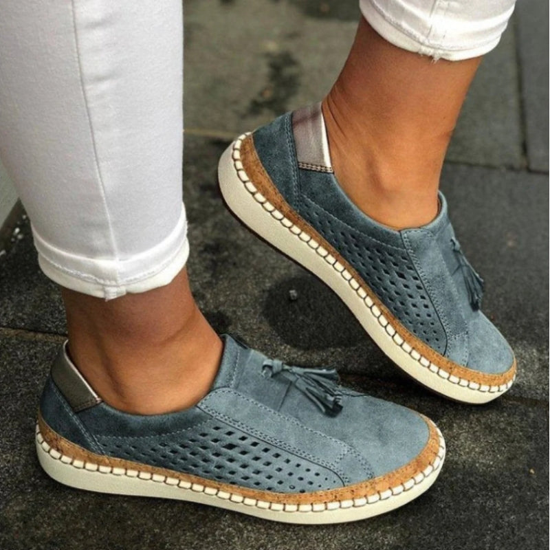 Stylish women's slip-on casual sneakers, offering ultimate comfort, breathability & easy on/off design.