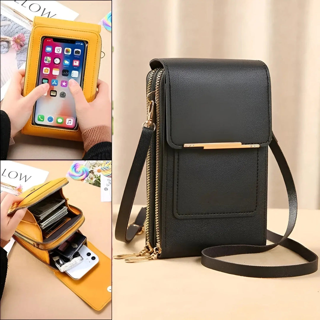 Women's soft leather anti-theft shoulder bag. Secure and stylish everyday handbag for daily use.