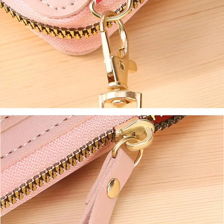 Secure design of women's anti-theft leather shoulder bag. Keep valuables safe in this stylish handbag.
