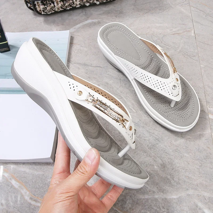 Women's softly padded orthopedic sandals, adjustable straps for all-day comfort & support.