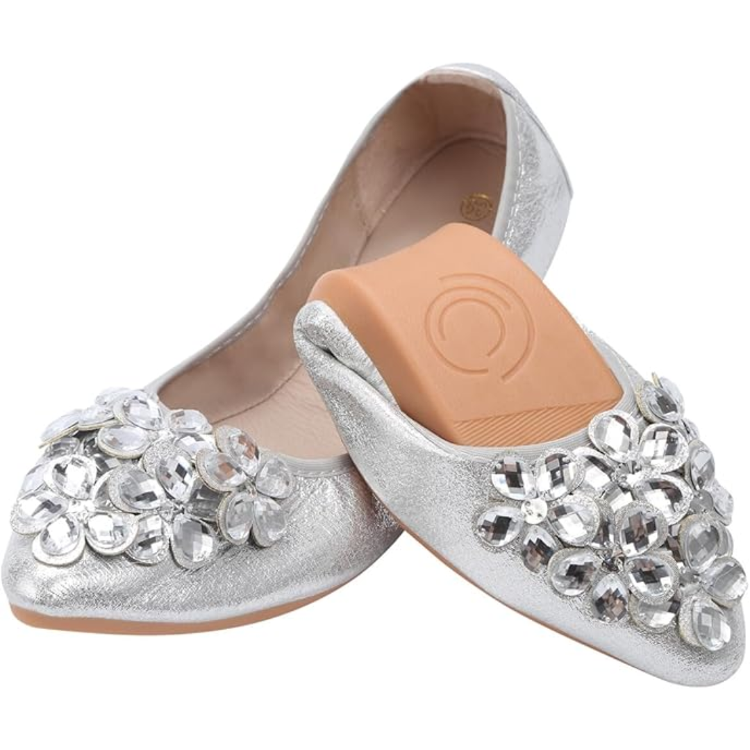 Dazzling women's rhinestone ballet flats, comfortable and stylish for any occasion.