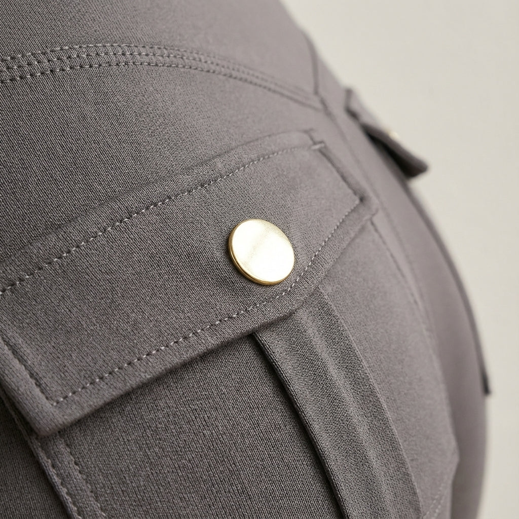 Athletic women's cargo leggings, stretchy fabric & ample pockets for gym or casual outings.