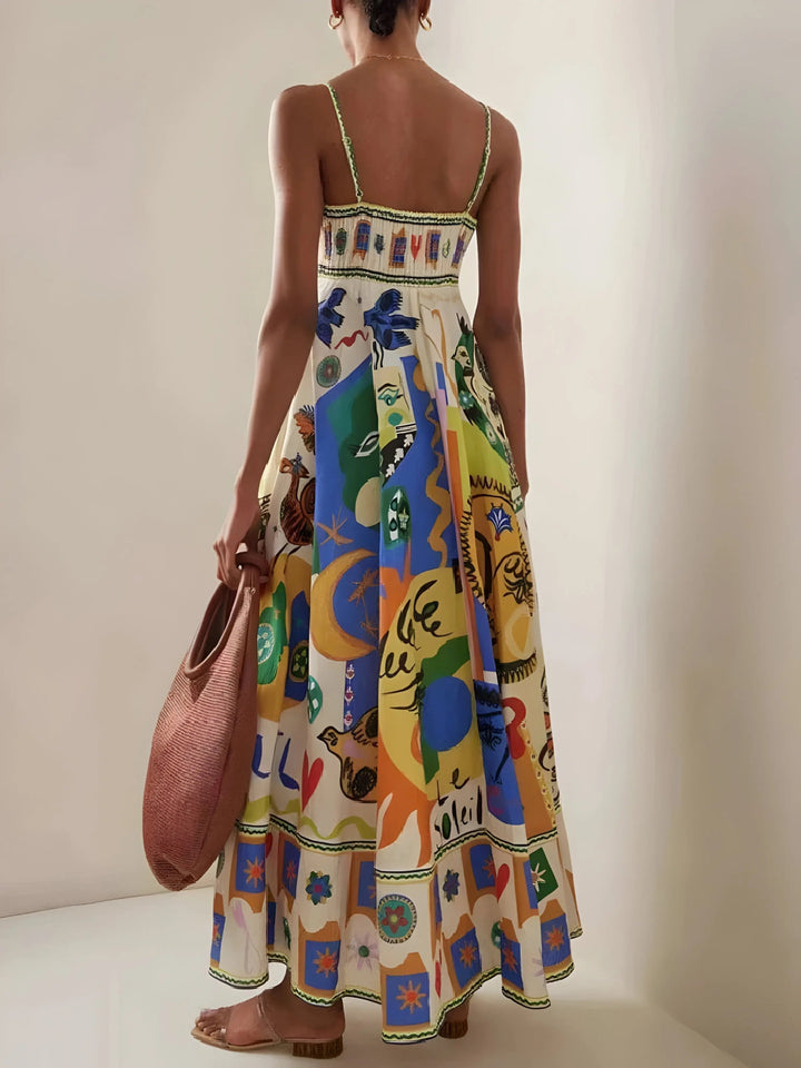 Chic women's square neck midi dress featuring a comfortable flowing fit, ideal for casual or elegant occasions.