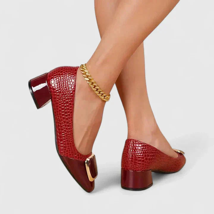 Comfortable women's slip-on loafers with square toe & block heel. Versatile footwear, casual chic.