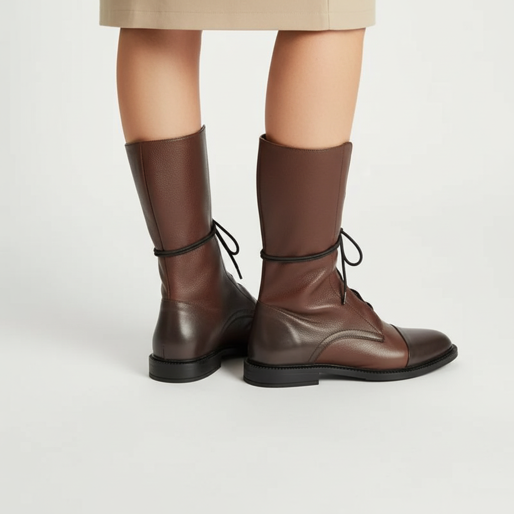 Versatile women's high lace-up boots for winter & fall. Comfortable, adjustable fit & durable non-slip sole.