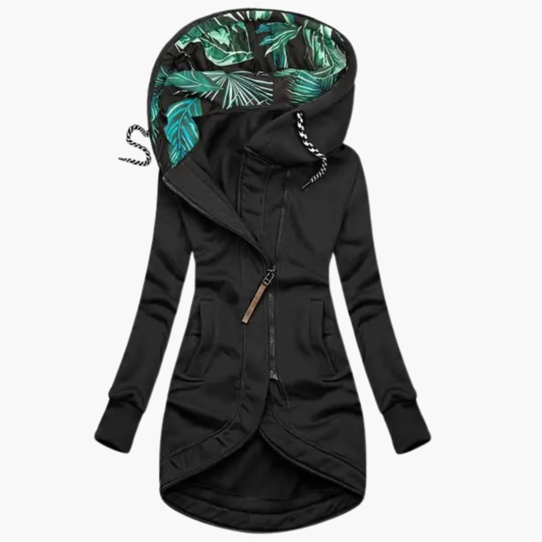 Stylish women's insulated winter jacket offering warm, windproof cold-weather protection.