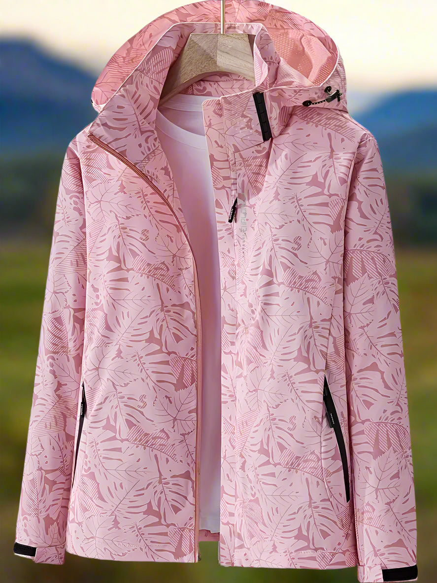 Adjustable women's lightweight jacket, waterproof and breathable, great for active outdoor style.