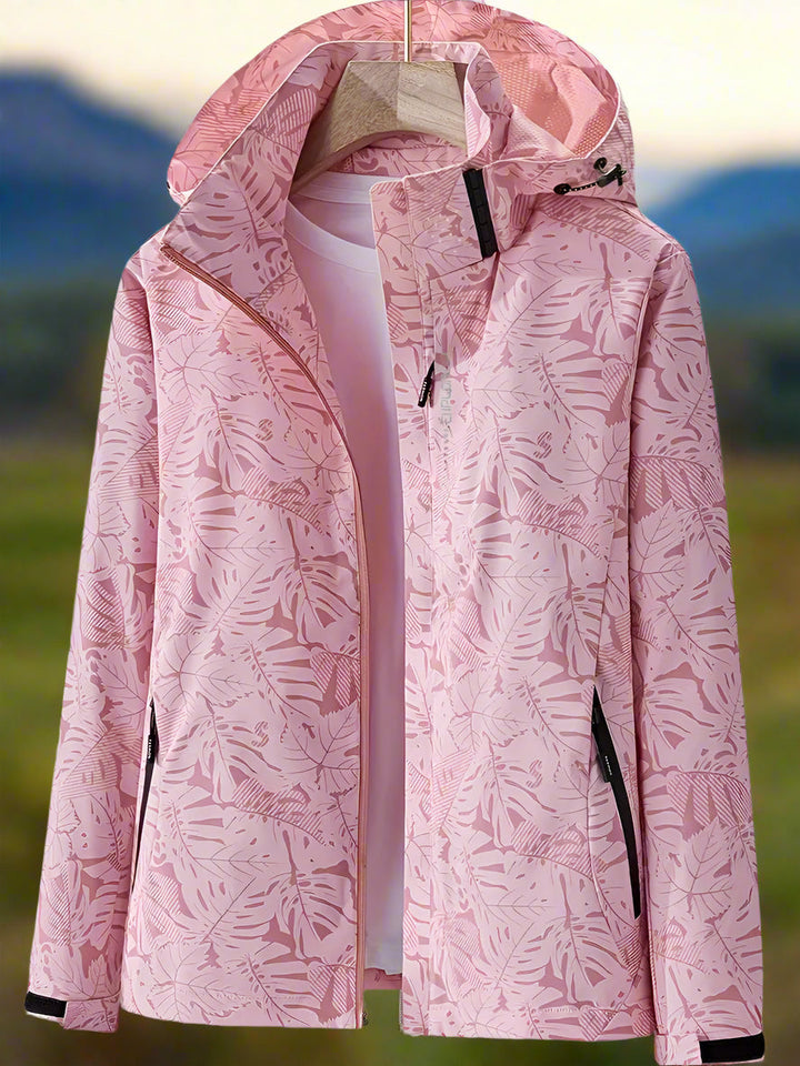 Adjustable women's lightweight jacket, waterproof and breathable, great for active outdoor style.