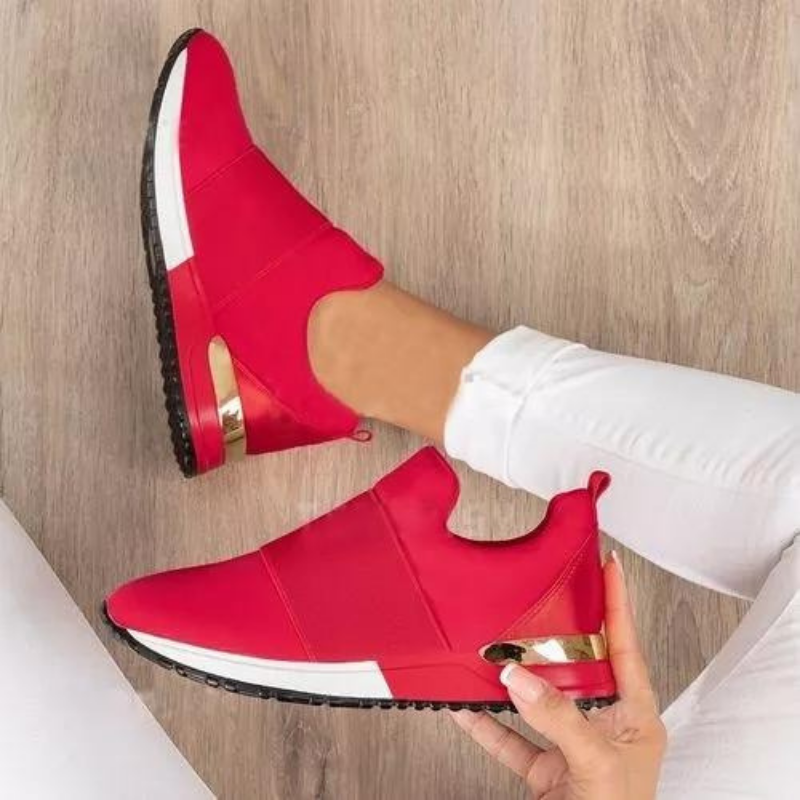 Lace-up women's orthopedic sneakers providing stylish support and excellent posture alignment for active relief.