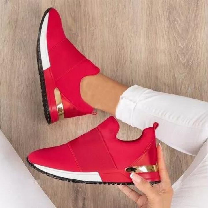 Lace-up women's orthopedic sneakers providing stylish support and excellent posture alignment for active relief.