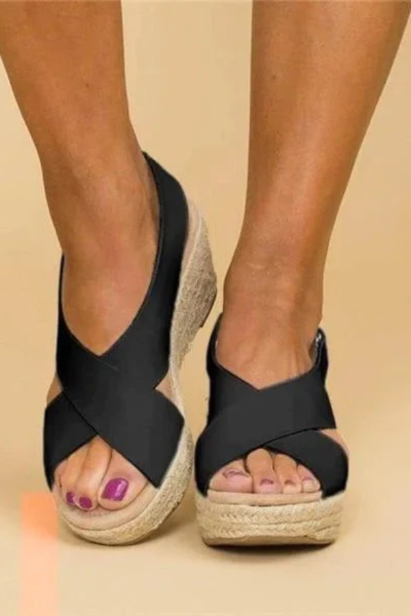 Durable women's supportive espadrille wedge sandals, designed for comfort, travel, and everyday summer use.