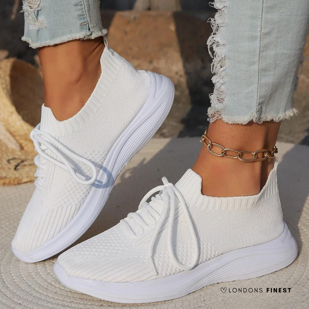 Women's supportive sneakers with arch support & memory foam for all-day comfort, perfect for walking & active lifestyle.