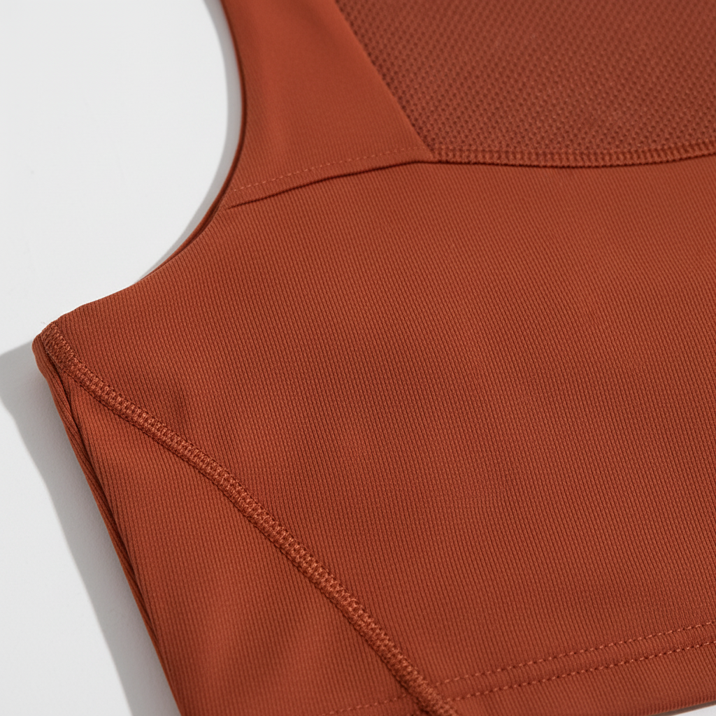 Women's activewear supportive top, ideal for workouts, featuring removable pads.
