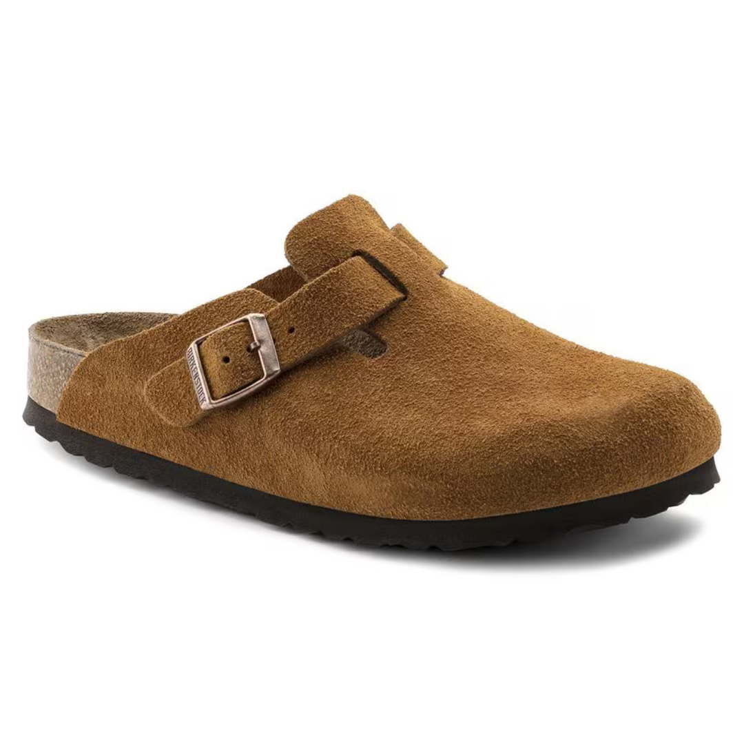 Women's taupe classic comfort clogs with anatomical footbed for everyday wear & arch support.