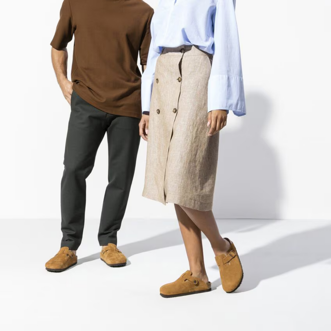 Women's classic taupe clogs, providing comfort and support with a built-in anatomical footbed.