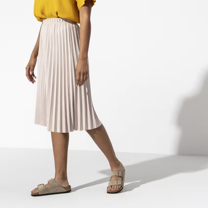 Taupe women's sandals with soft cushioned support & ergonomic footbed. Adjustable straps for a perfect fit.