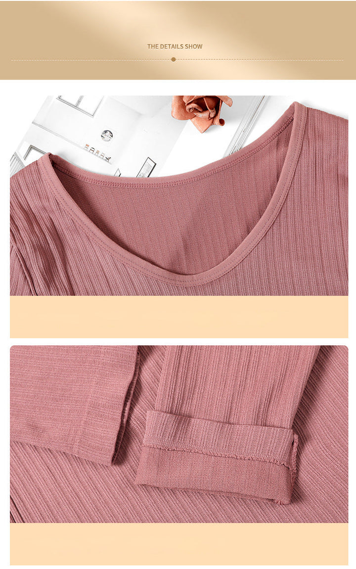 Ultra-warm women's thermal base layer set for extreme cold weather layering.
