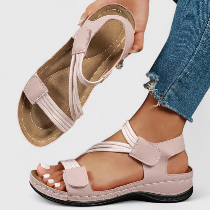 Women's three-arch support orthopedic sandals for effective foot pain & plantar fasciitis relief.