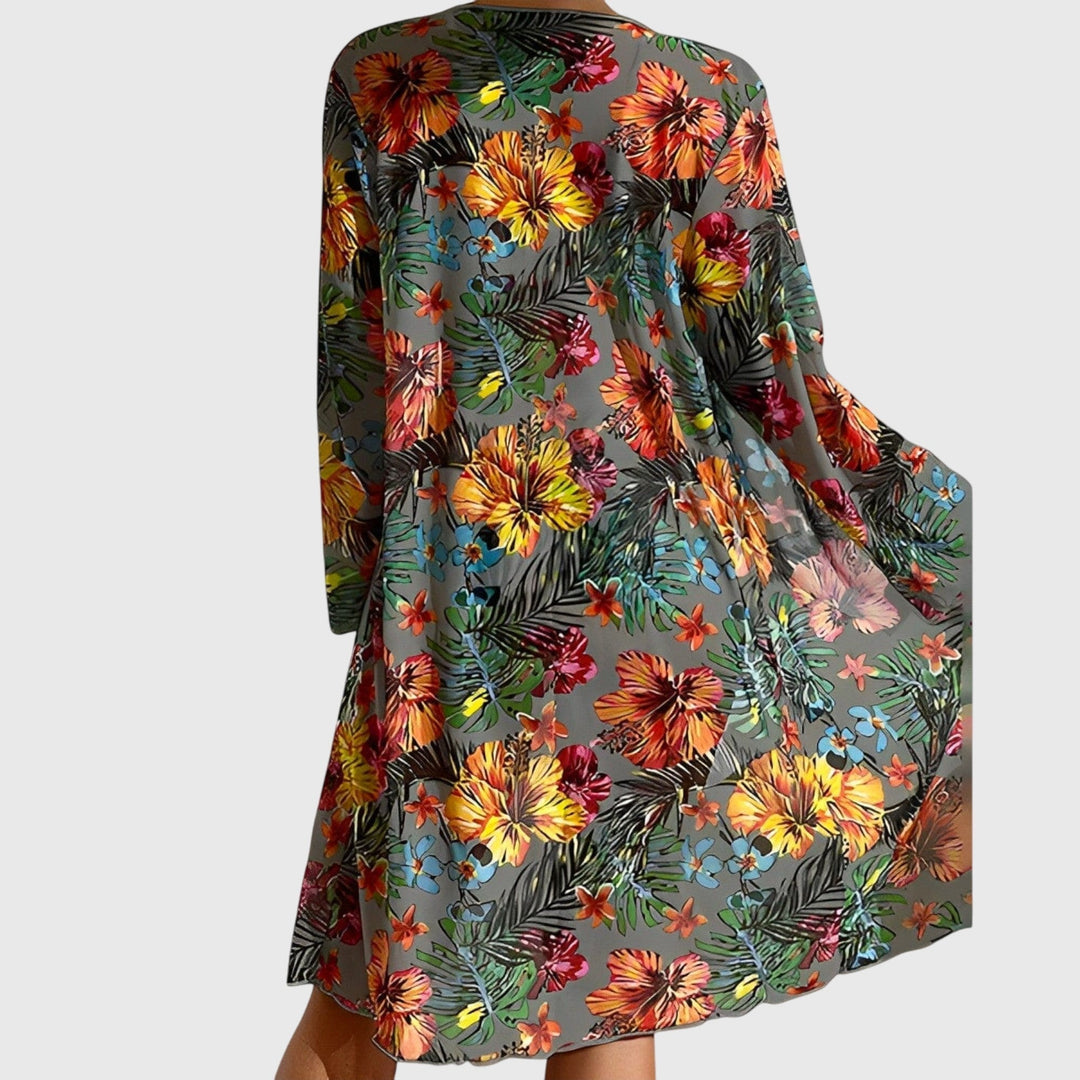 Women's tropical print bikini, a fashionable two-piece swim set with a vibrant floral design for your next vacation.