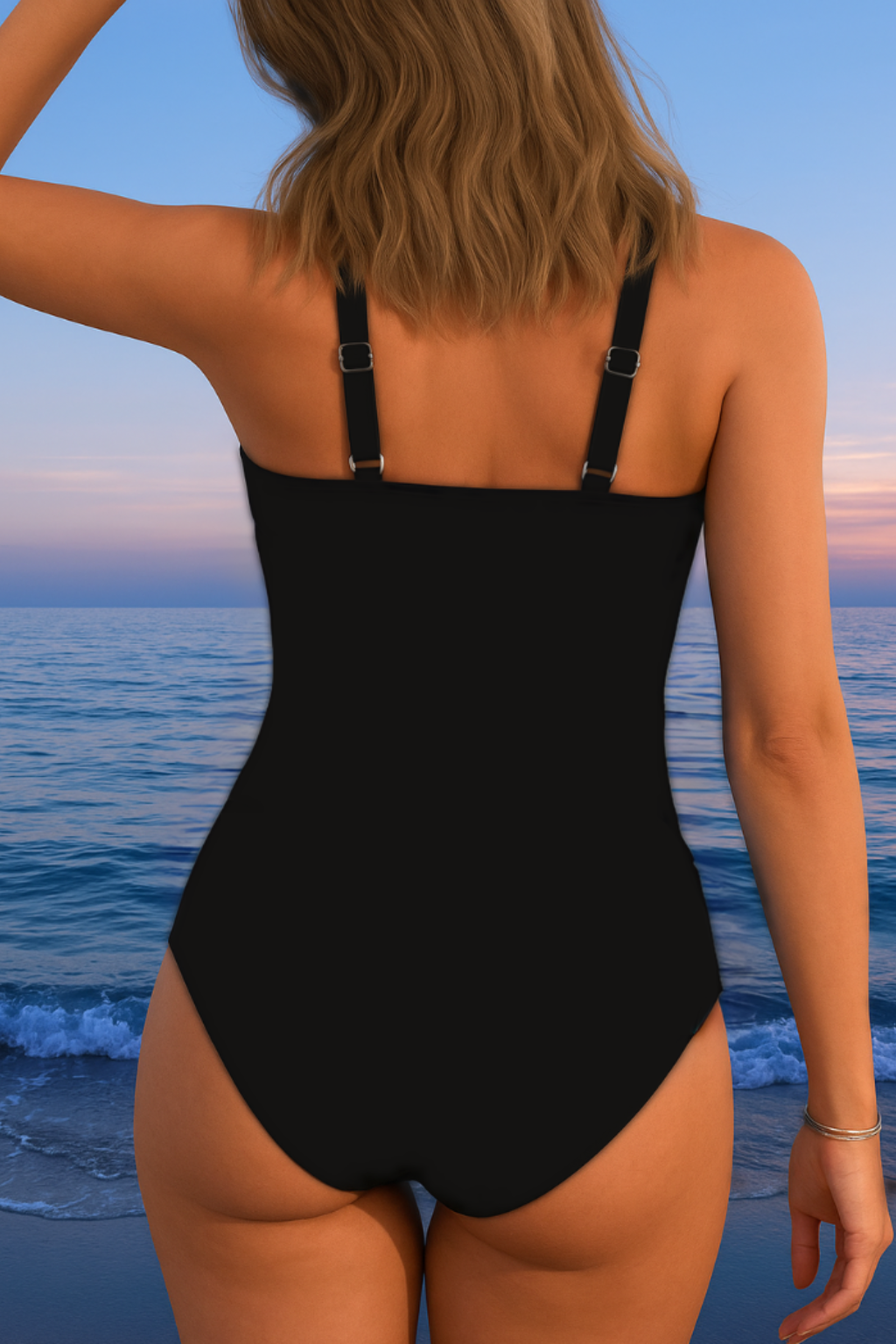 Stylish women's tummy control printed swimsuit, perfect for summer beach holidays.