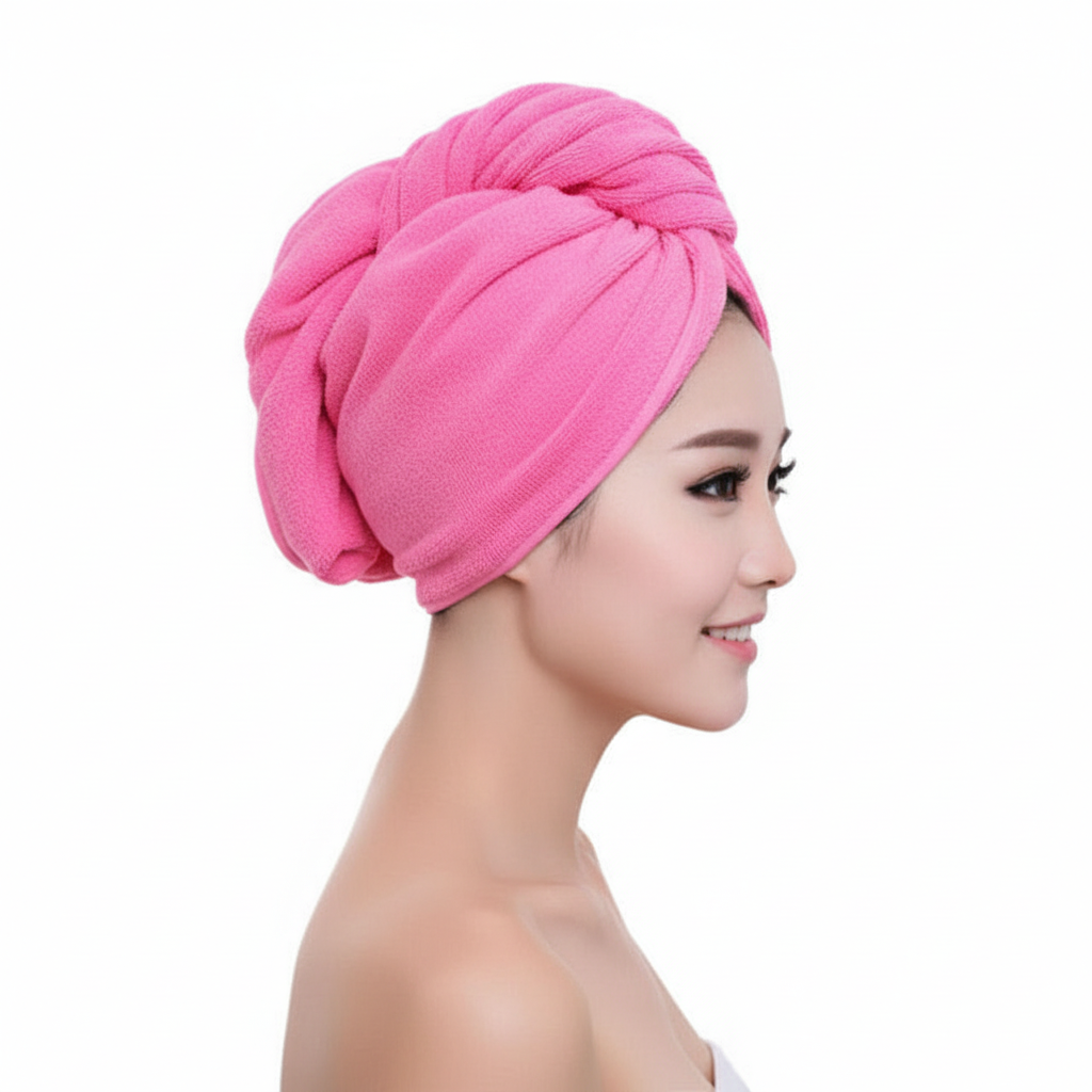 Luxurious microfiber hair towel for women's spa & hair care. Super absorbent, anti-frizz head wrap.