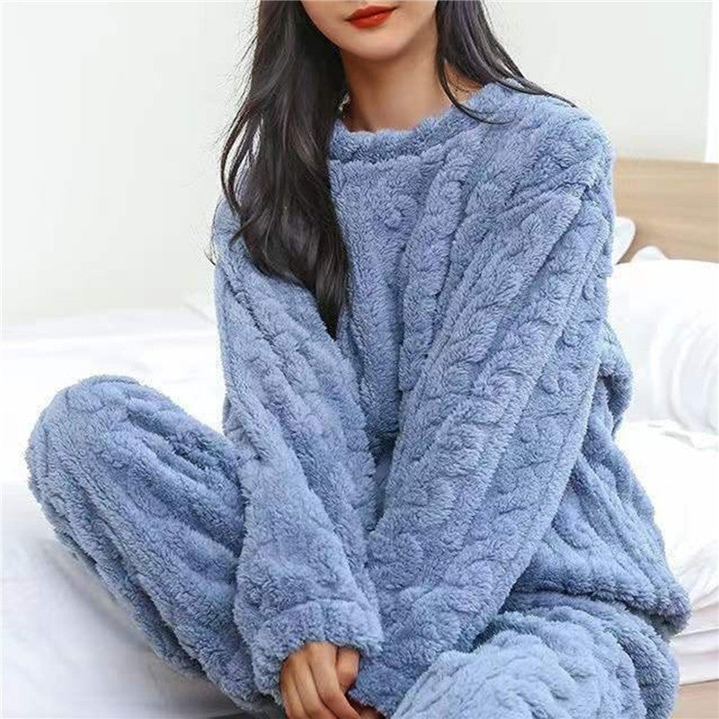 Women's ultra-soft loungewear pajama set for cozy sleepwear. Two-piece comfortable home wear for relaxation.
