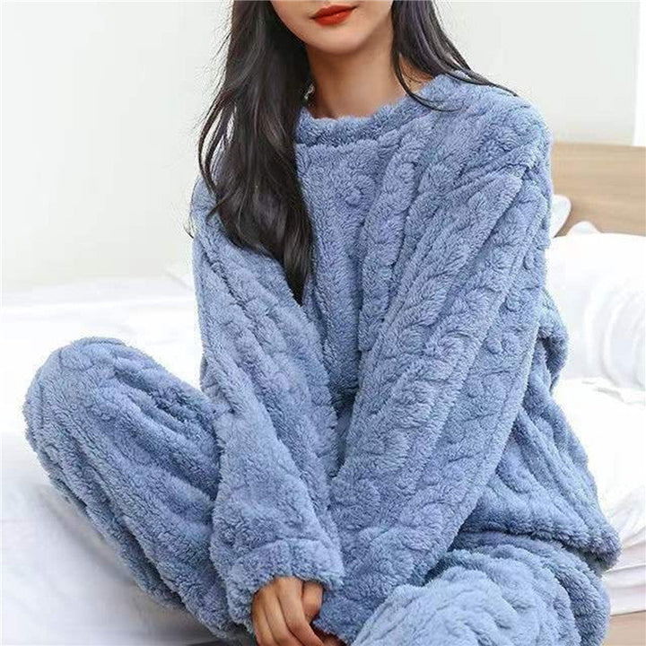 Women's ultra-soft loungewear pajama set for cozy sleepwear. Two-piece comfortable home wear for relaxation.