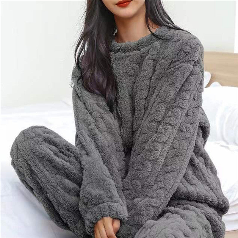 Women's ultra-soft loungewear pajama set, ideal for relaxed home wear, cozy sleepwear, and comfort.