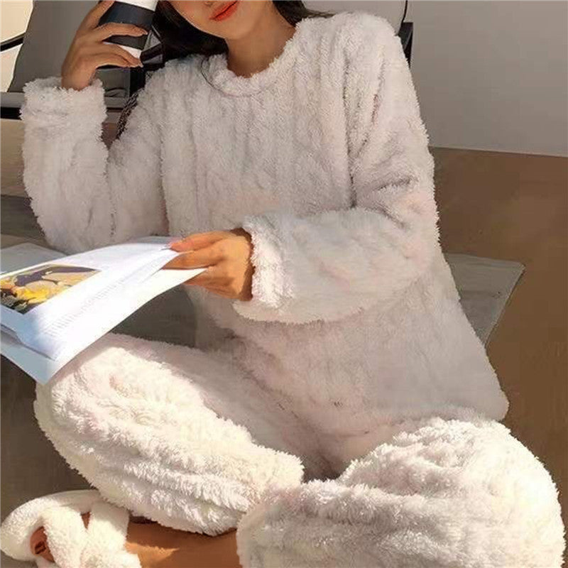 Cozy women's ultra-soft pajama set, premium loungewear for comfortable sleep and relaxation at home.