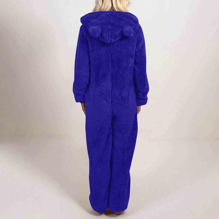Ultra soft sherpa fuzzy hooded loungewear set for women, cozy & cute.